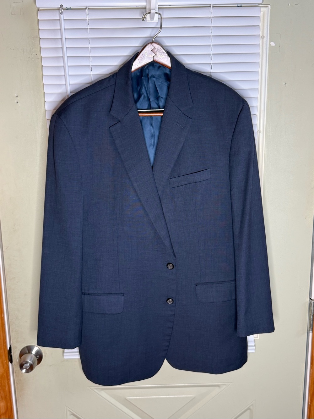Ralph Lauren Men's Dark Navy Two-Button Blazer Size 48 R